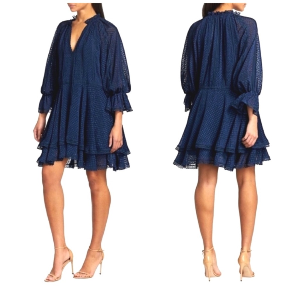 Alice & Olivia Dark Blue Lace Dress
